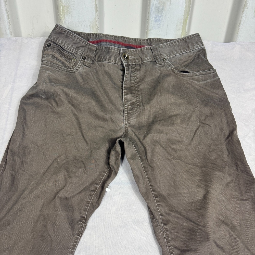 Prana Mens Straight Leg Jeans Brown Denim 5-Pocket Comfort Size 33Wx32L - Picture 3 of 16